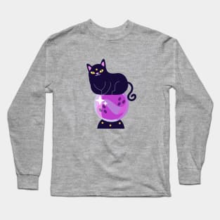 Black cat and crystal ball Long Sleeve T-Shirt